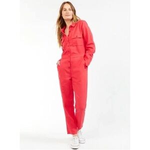Outerknown S.E.A. Suit Long Sleeve Jumpsuit in Parisian Red Coral S NWT $228